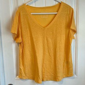 Nwot Candace Cameron Bure Large L Marigold Tee Top Linen Polyester Blend